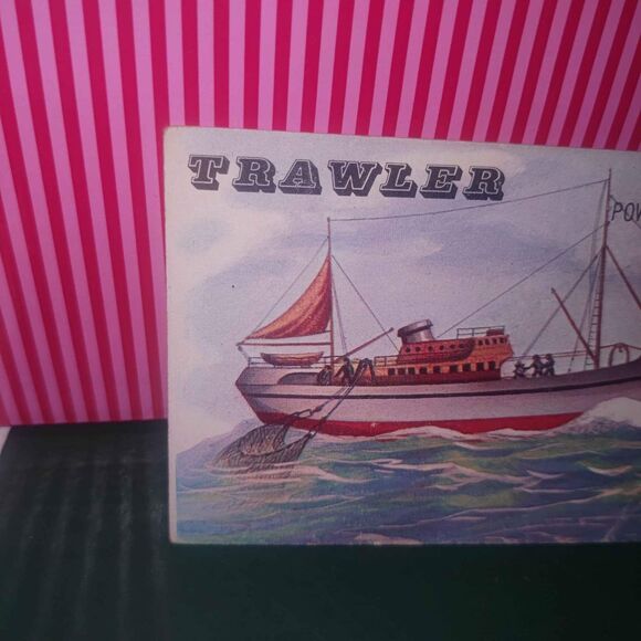 1955 Topps Rails and Sails #160 Trawler Card British Steam Powered Fisherman - Picture 2 of 6